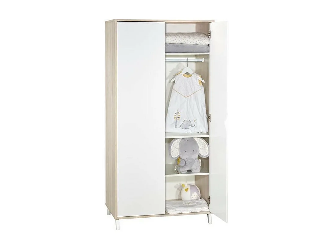 Babyprice - SCANDI NATUREL - Armoire 2 Portes