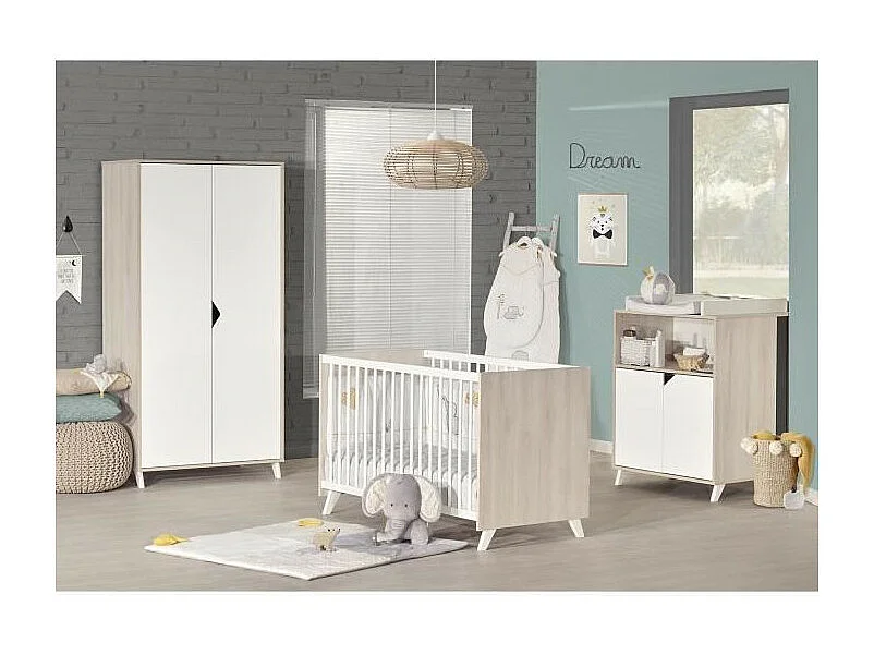Babyprice - SCANDI NATUREL - Armoire 2 Portes