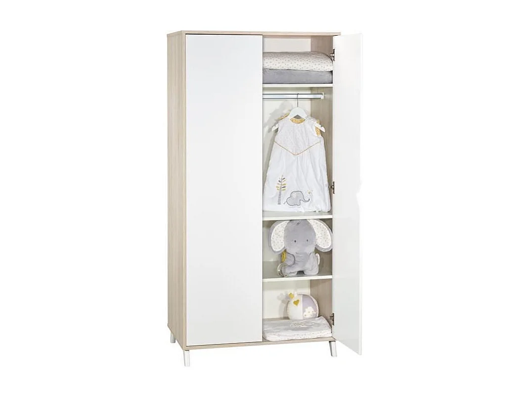 Babyprice - SCANDI NATUREL - Armoire 2 Portes