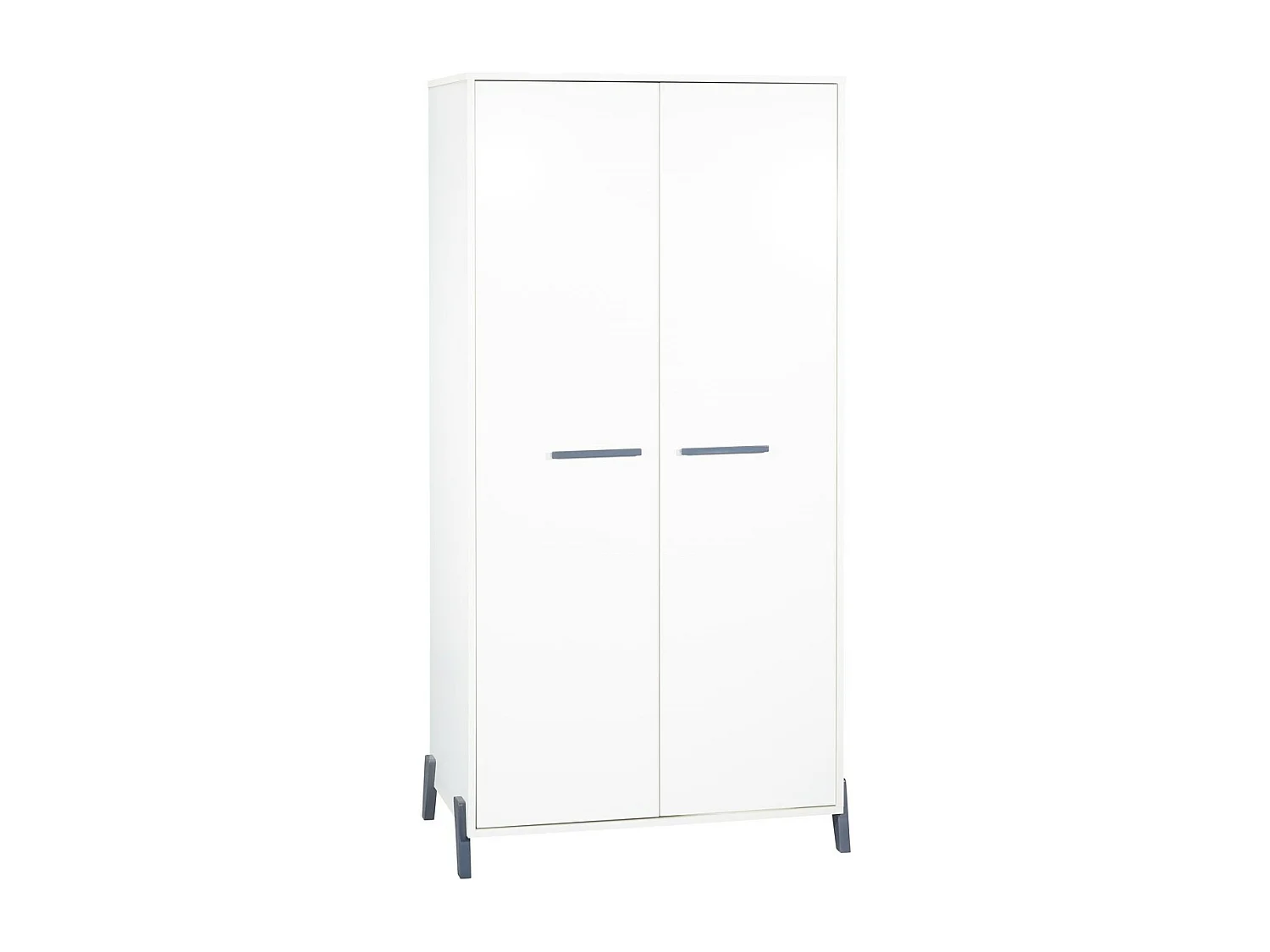 Armoire bébé 2 portes sur pieds en bois blanc JOY - BabyPrice