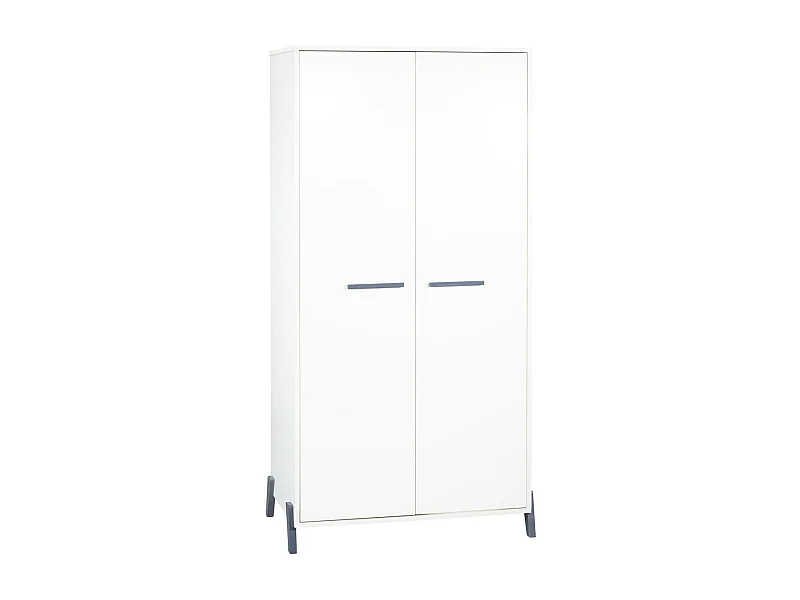 Armoire bébé 2 portes sur pieds en bois blanc JOY - BabyPrice