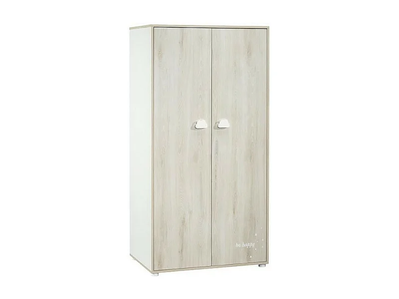 BABYPRICE  Armoire Chambre Bebe Smile Hetre Cendre  2 Portes