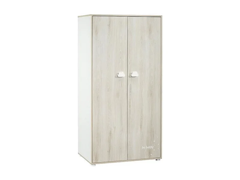 BABYPRICE  Armoire Chambre Bebe Smile Hetre Cendre  2 Portes