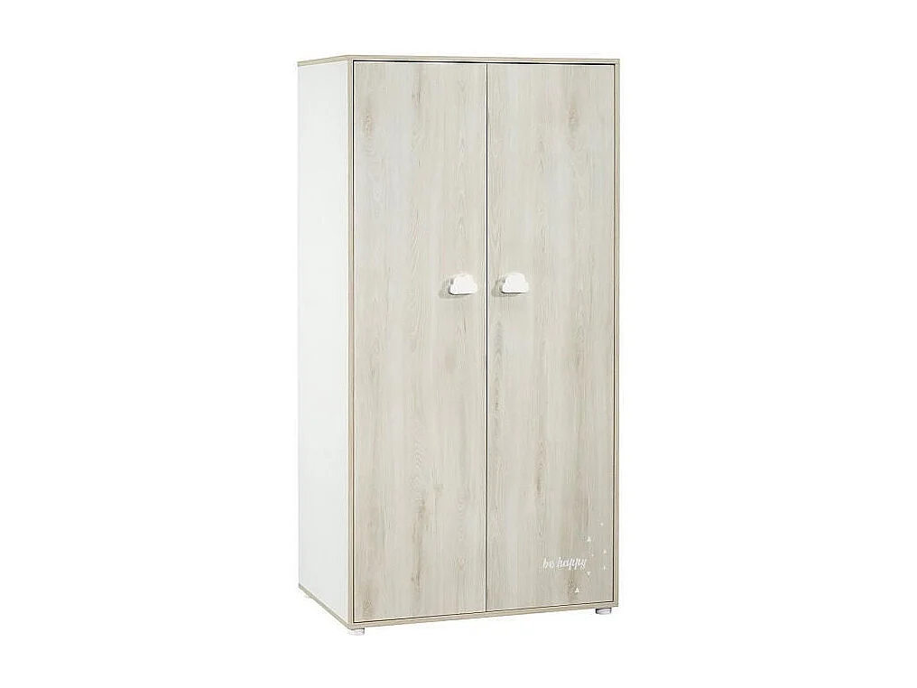 BABYPRICE  Armoire Chambre Bebe Smile Hetre Cendre  2 Portes