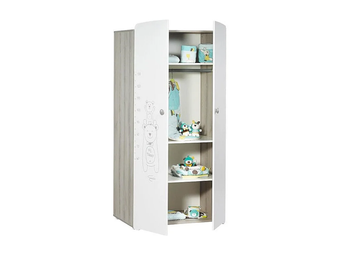 BABYPRICE Armoire 2 portes TEDDY