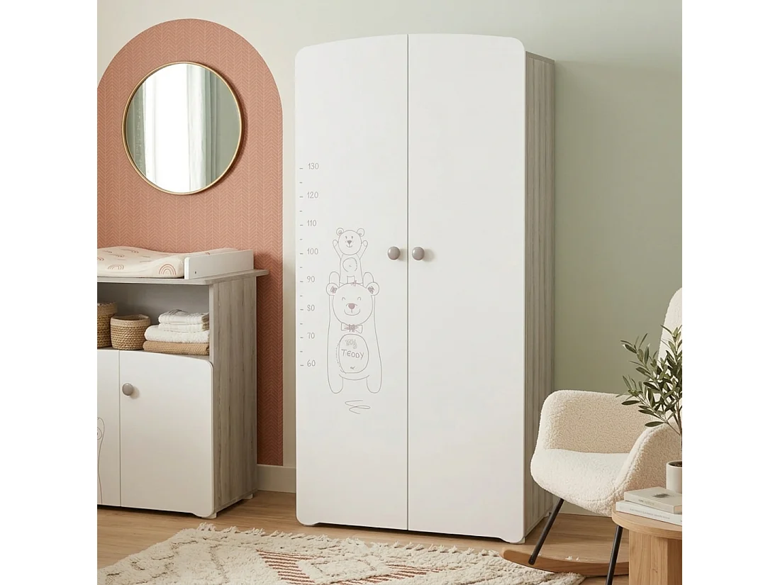 BABYPRICE Armoire 2 portes TEDDY