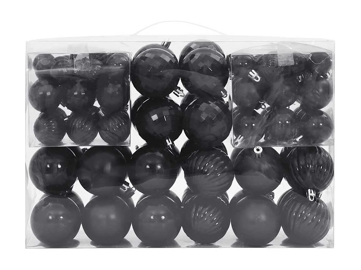 Enfeites de Natal 100 pcs Ø3/4/6 cm preto
