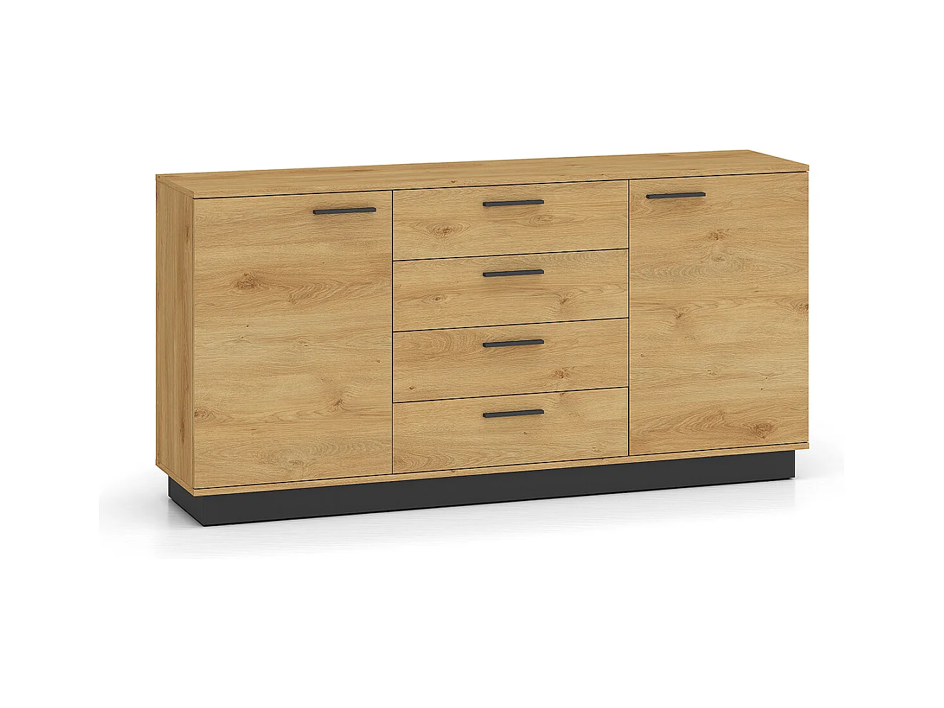 Buffet 2 portes 4 tiroirs Ysia Bois et Noir