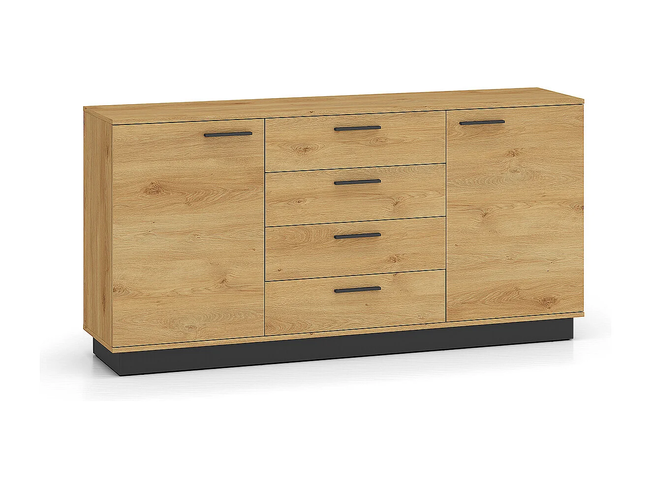 Buffet 2 portes 4 tiroirs Ysia Bois et Noir