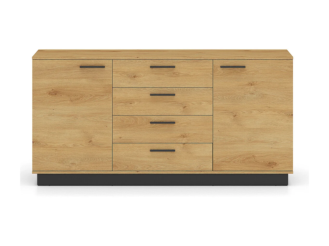 Buffet 2 ante 4 cassetti Ysia marrone e nero 86cm