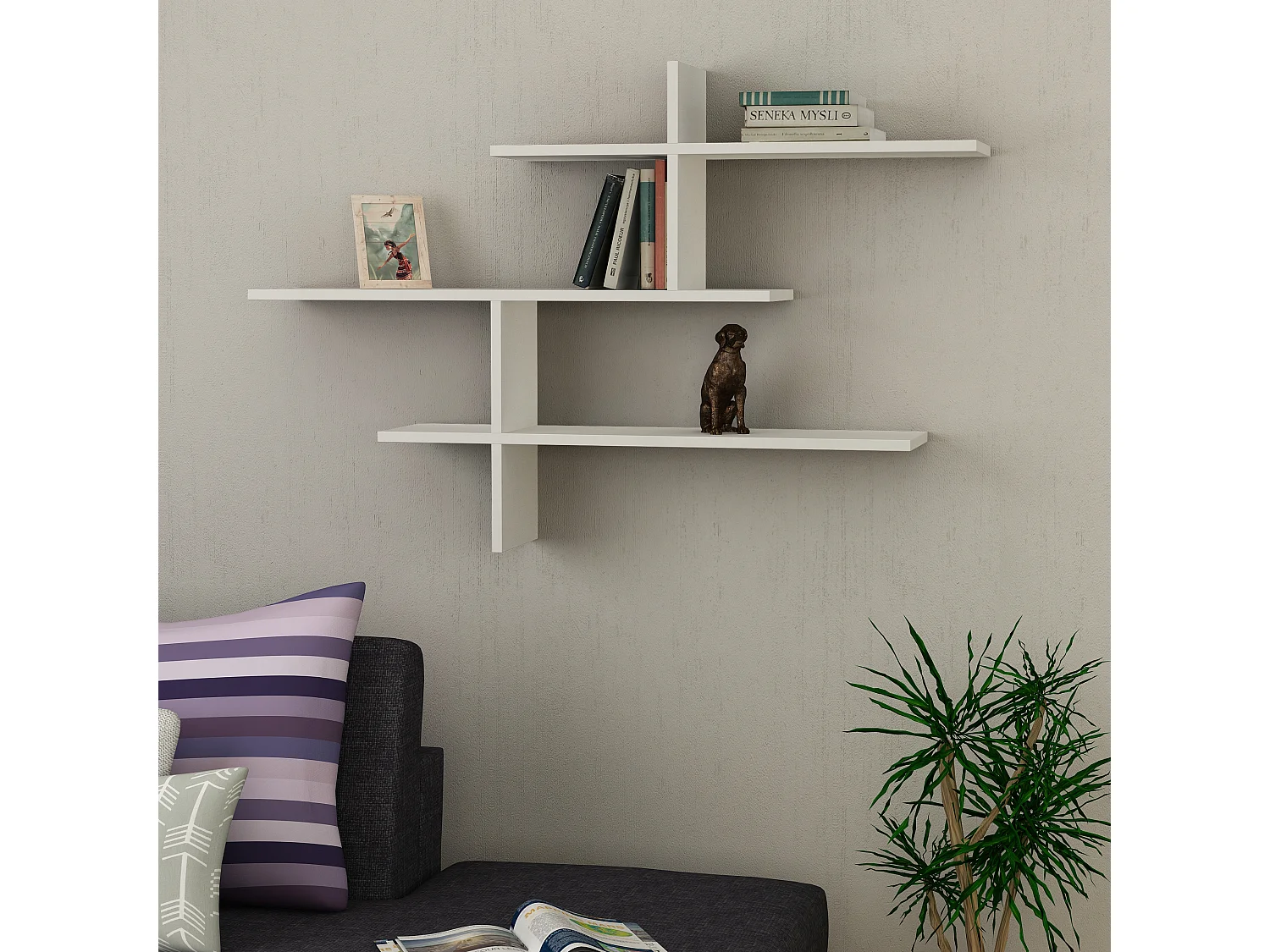 Regal LEO - Weiß, 123x81x22