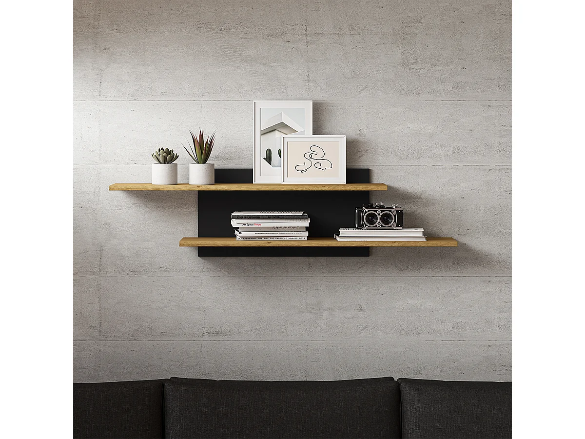 Wandregal Ysia Holz und Schwarz