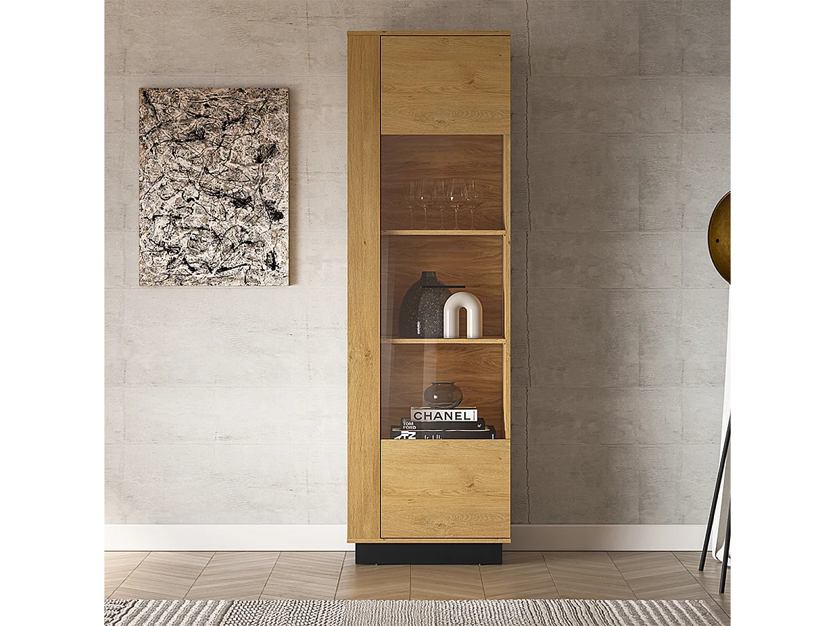 Vitrine 1 porte Ysia Bois et Noir