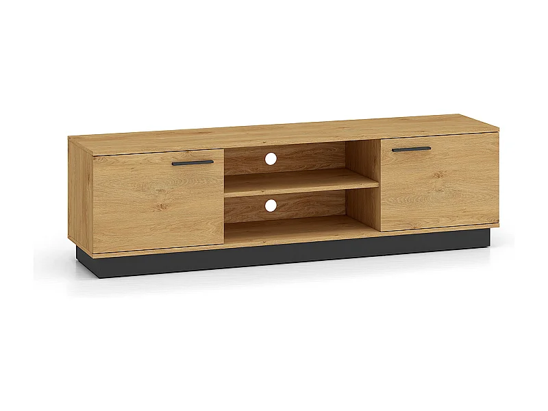 Móvel TV 2 portas Ysia madeira e preto 170cm