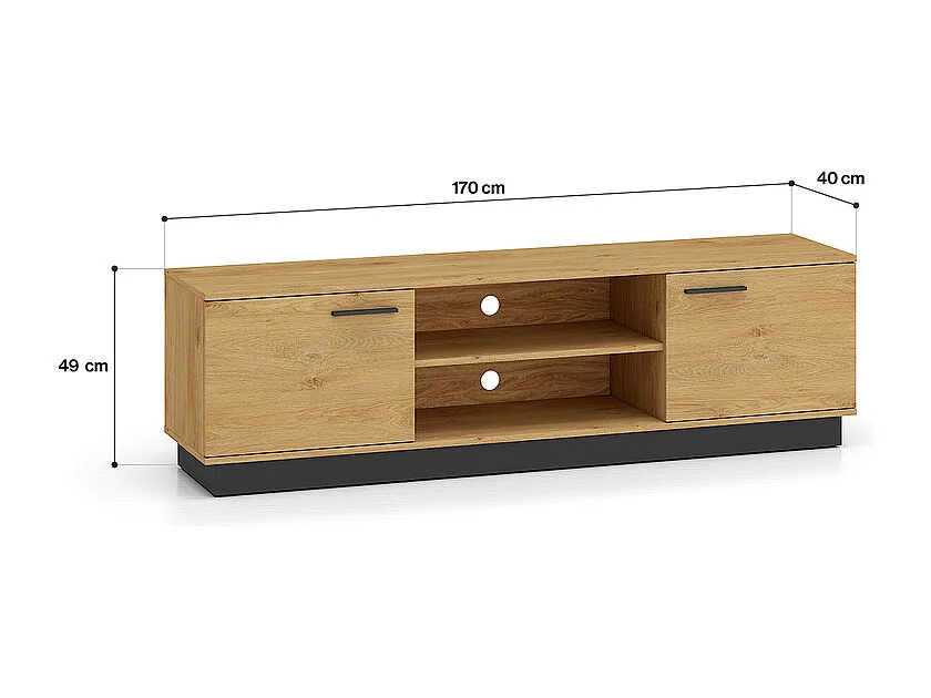 Ysia Hout en Zwart 2-deurs TV-meubel 170 cm