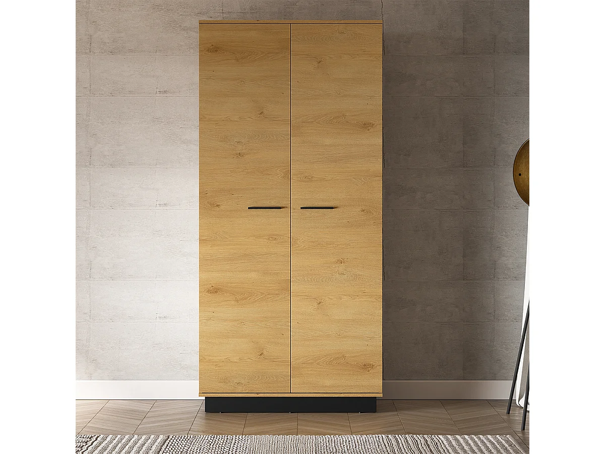 Armario 2 puertas Ysia Madera y Negro