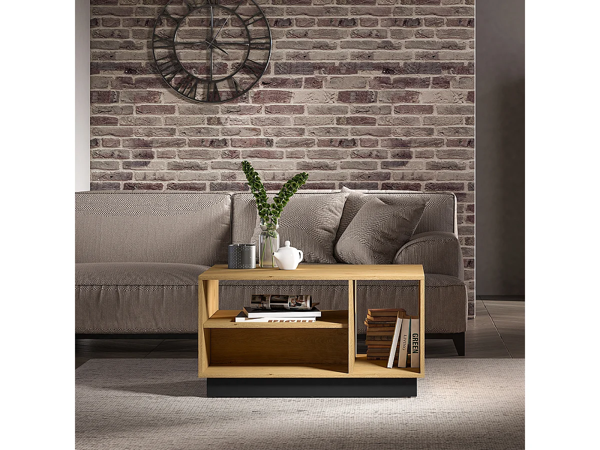 Mesa de centro Ysia madeira e preto 49cm