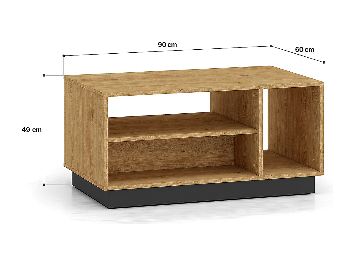 Mesa de centro Ysia madeira e preto 49cm