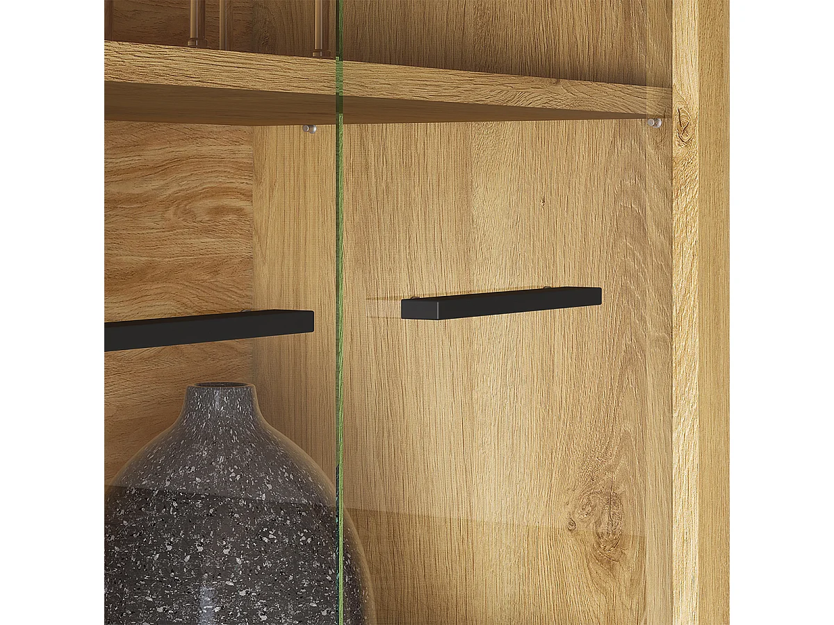 Vajillero 2 puertas Ysia Madera y Negro