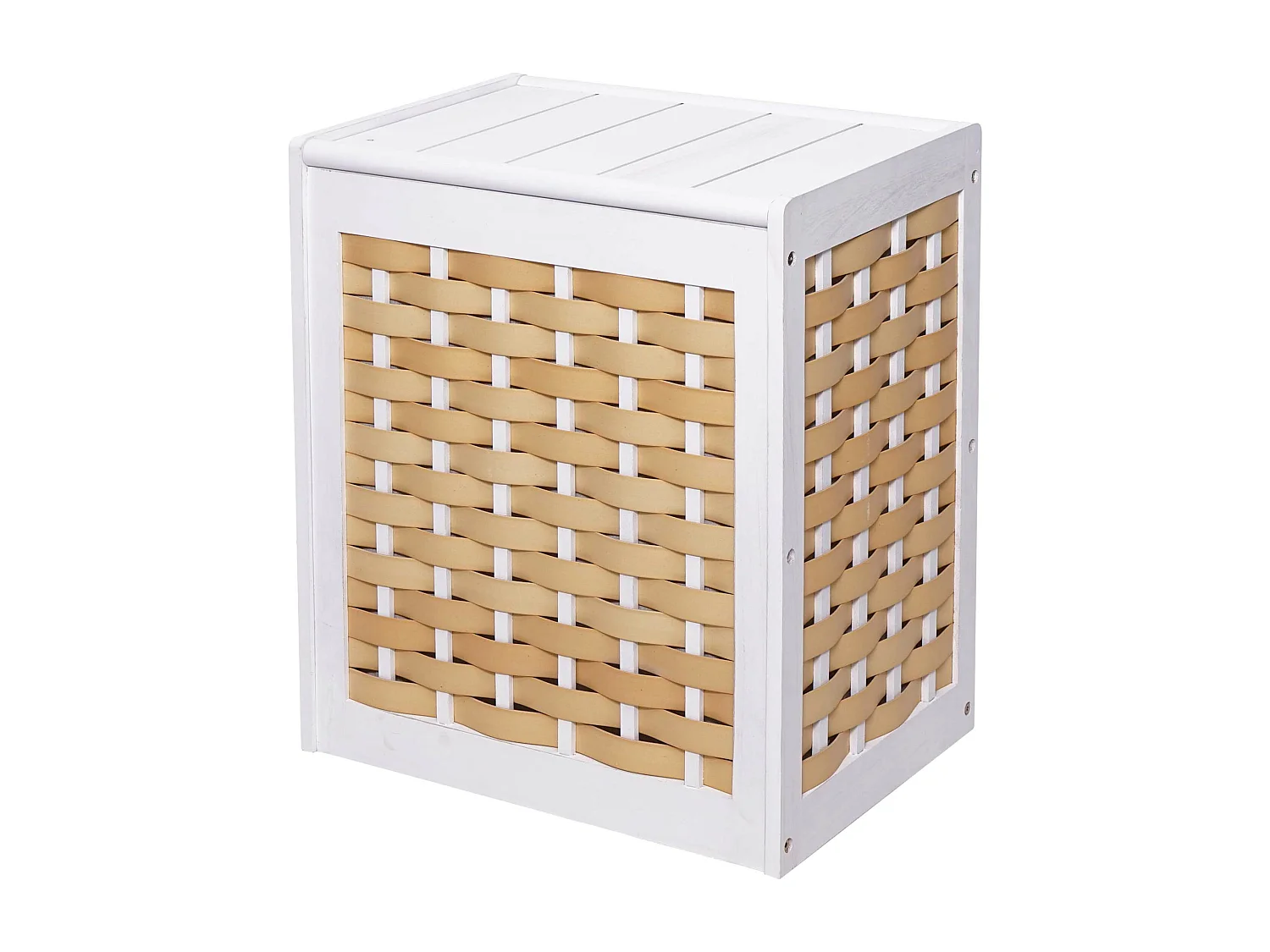 Panier à linge bac bois blanche 51 x 35 x 61 cm 04_0003751