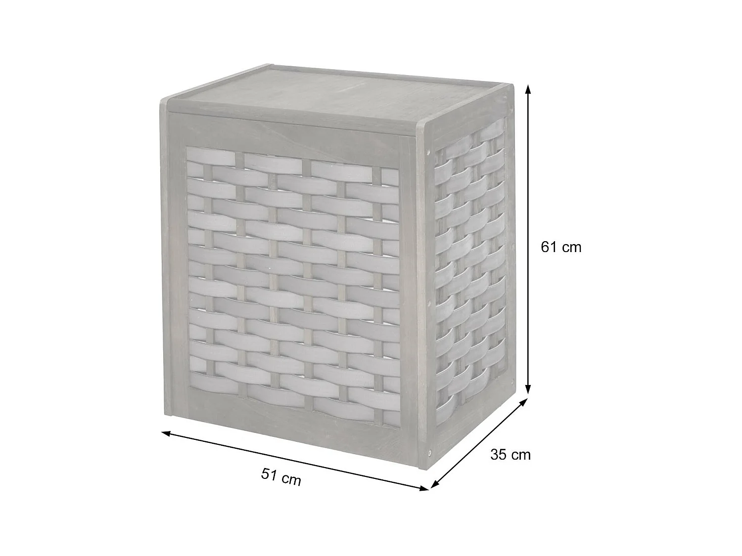 Panier à linge bac bois blanche 51 x 35 x 61 cm 04_0003751