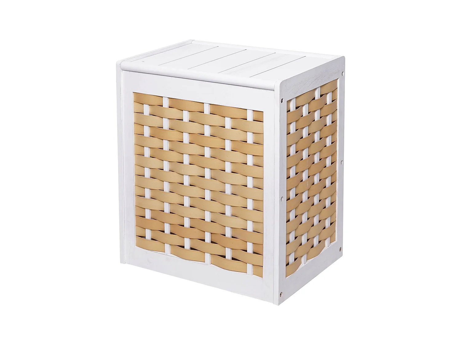 Panier à linge bac bois blanche 51 x 35 x 61 cm 04_0003751