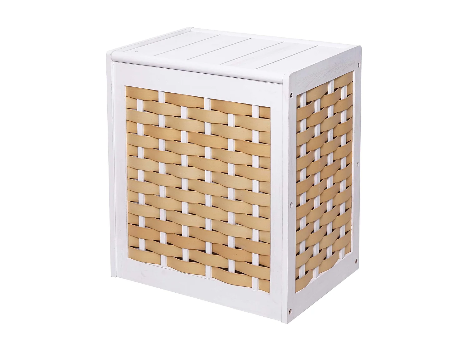 Panier à linge bac bois blanche 51 x 35 x 61 cm 04_0003751