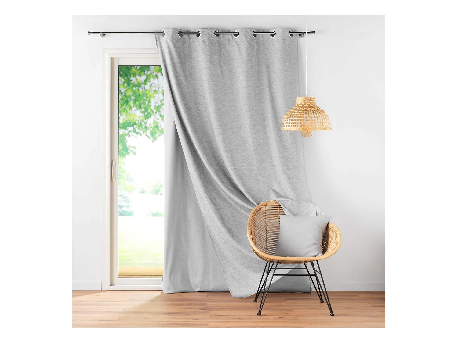 Rideau Occultant Thermique "Coverline" 140x260cm Gris