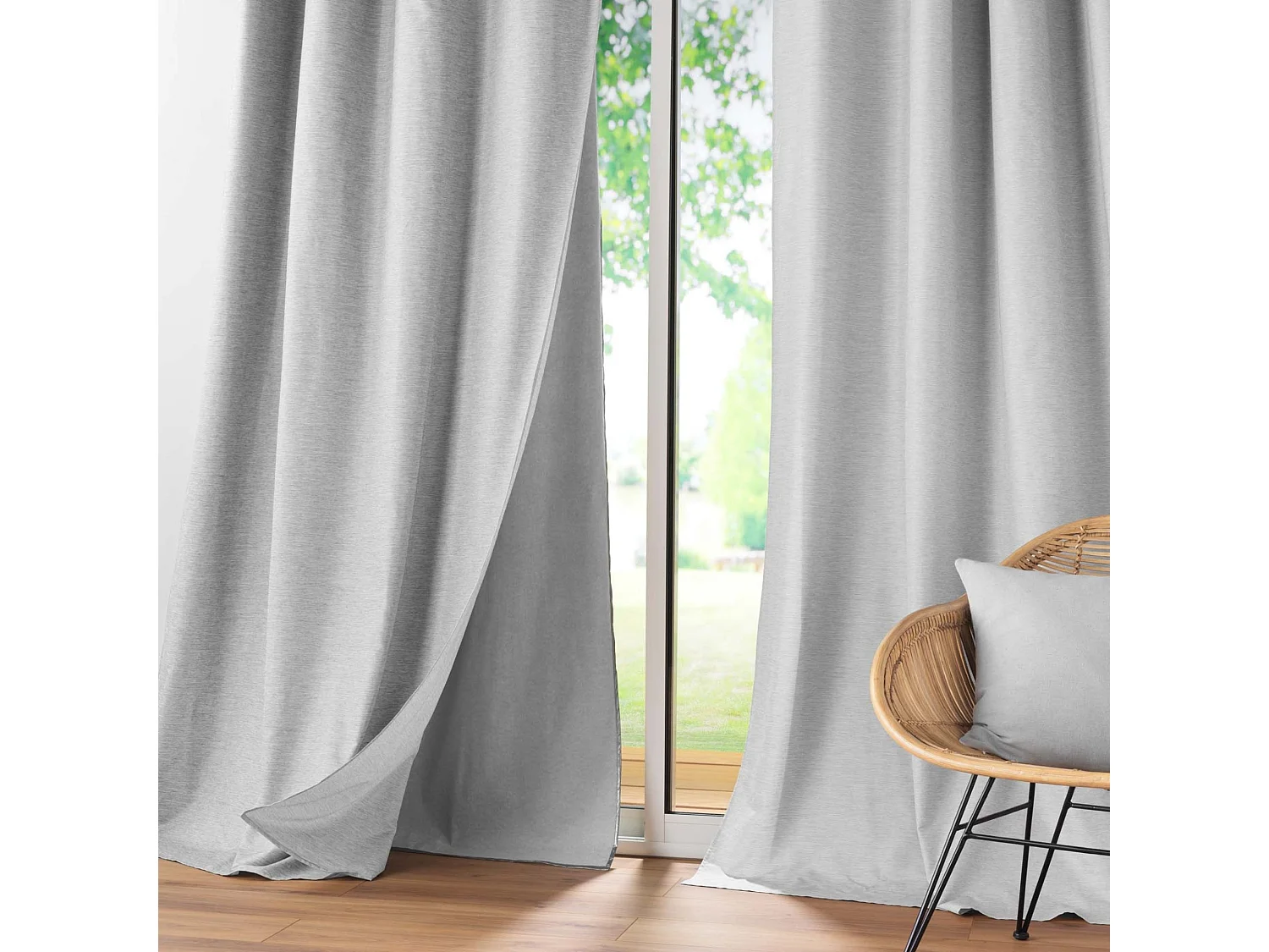 Rideau Occultant Thermique "Coverline" 140x260cm Gris