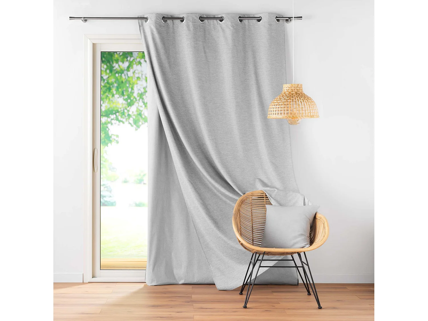 Rideau Occultant Thermique "Coverline" 140x260cm Gris