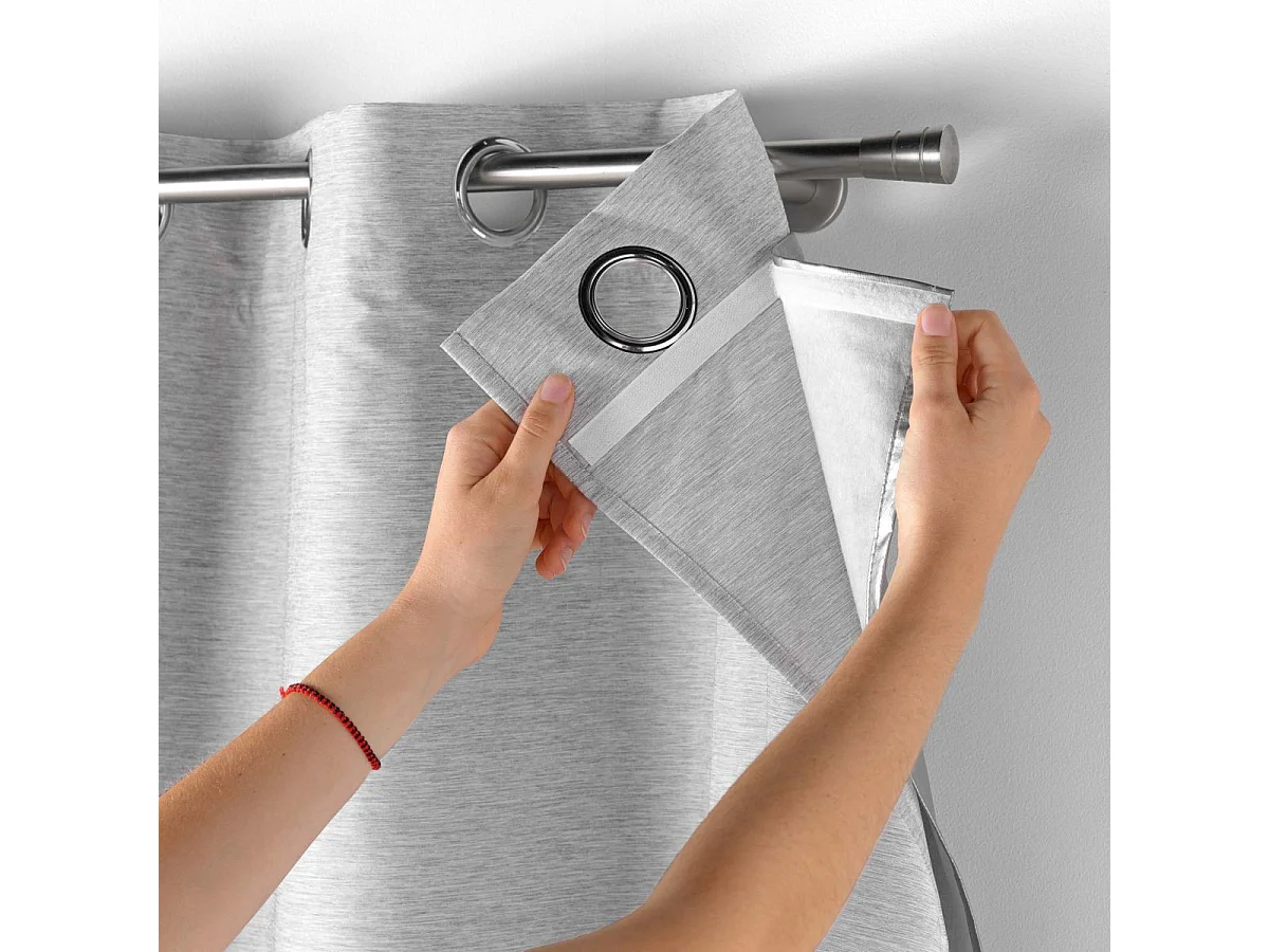 Rideau Occultant Thermique "Coverline" 140x260cm Gris