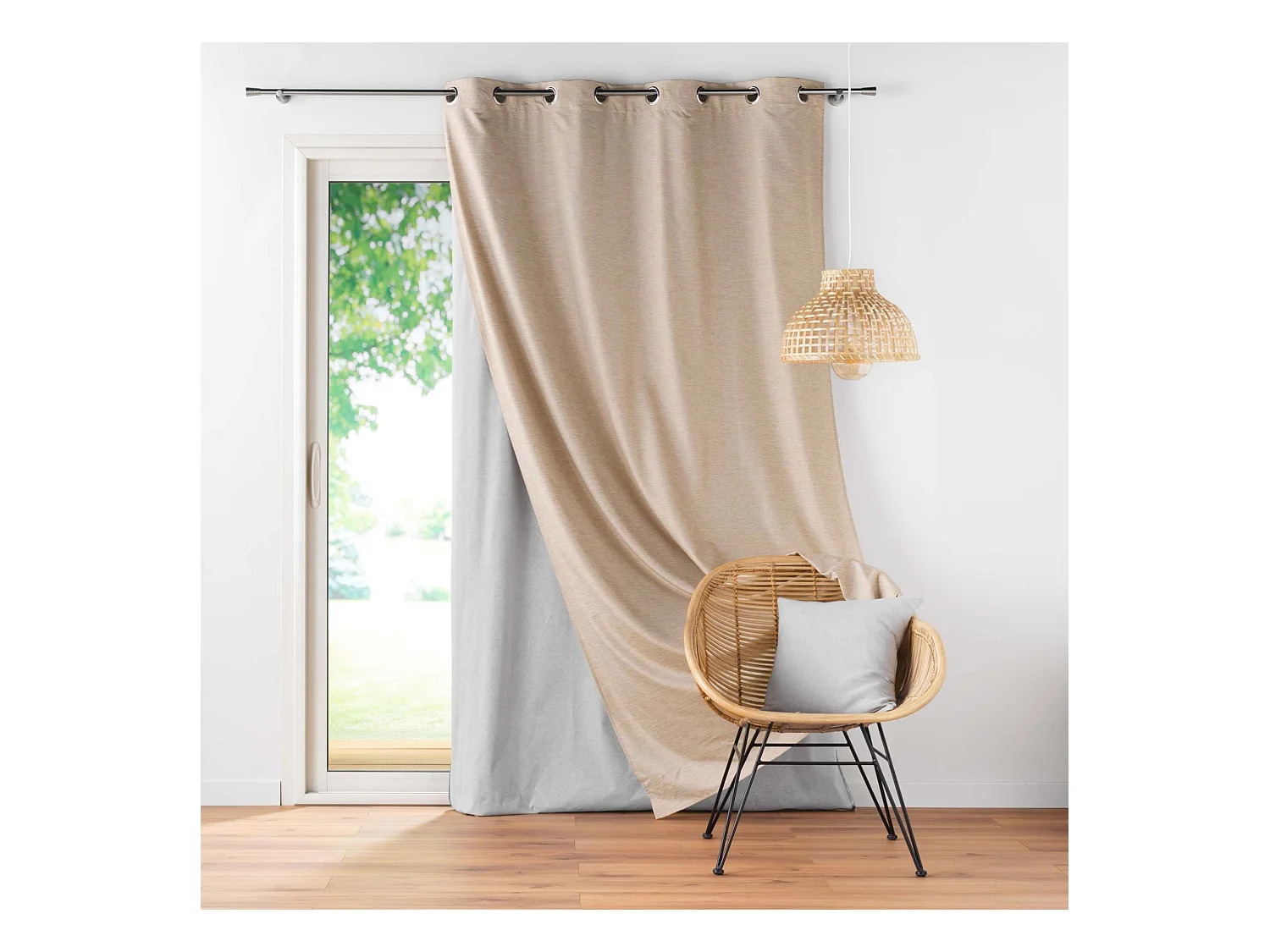 Rideau Occultant Thermique "Coverline" 140x260cm Beige