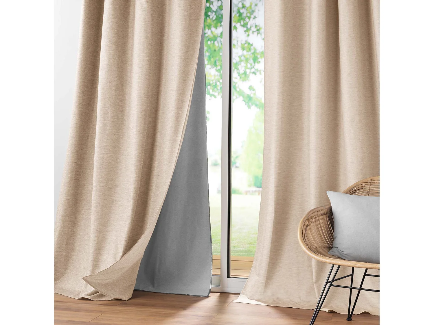 Rideau Occultant Thermique "Coverline" 140x260cm Beige