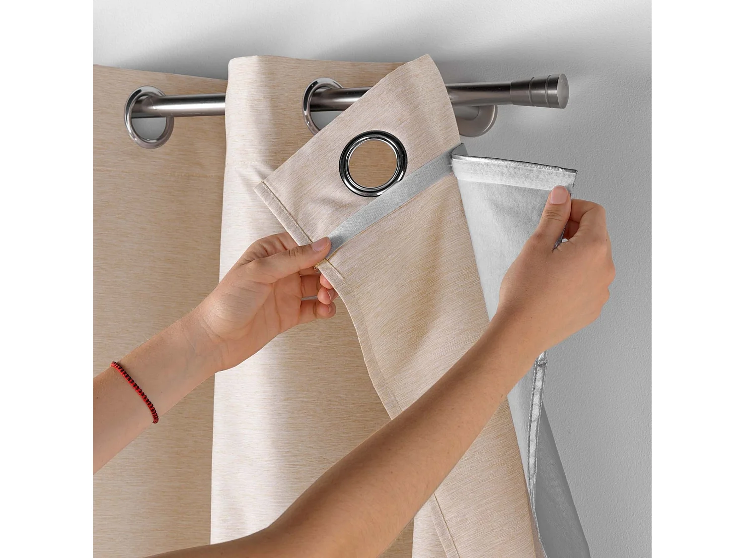 Rideau Occultant Thermique "Coverline" 140x260cm Beige