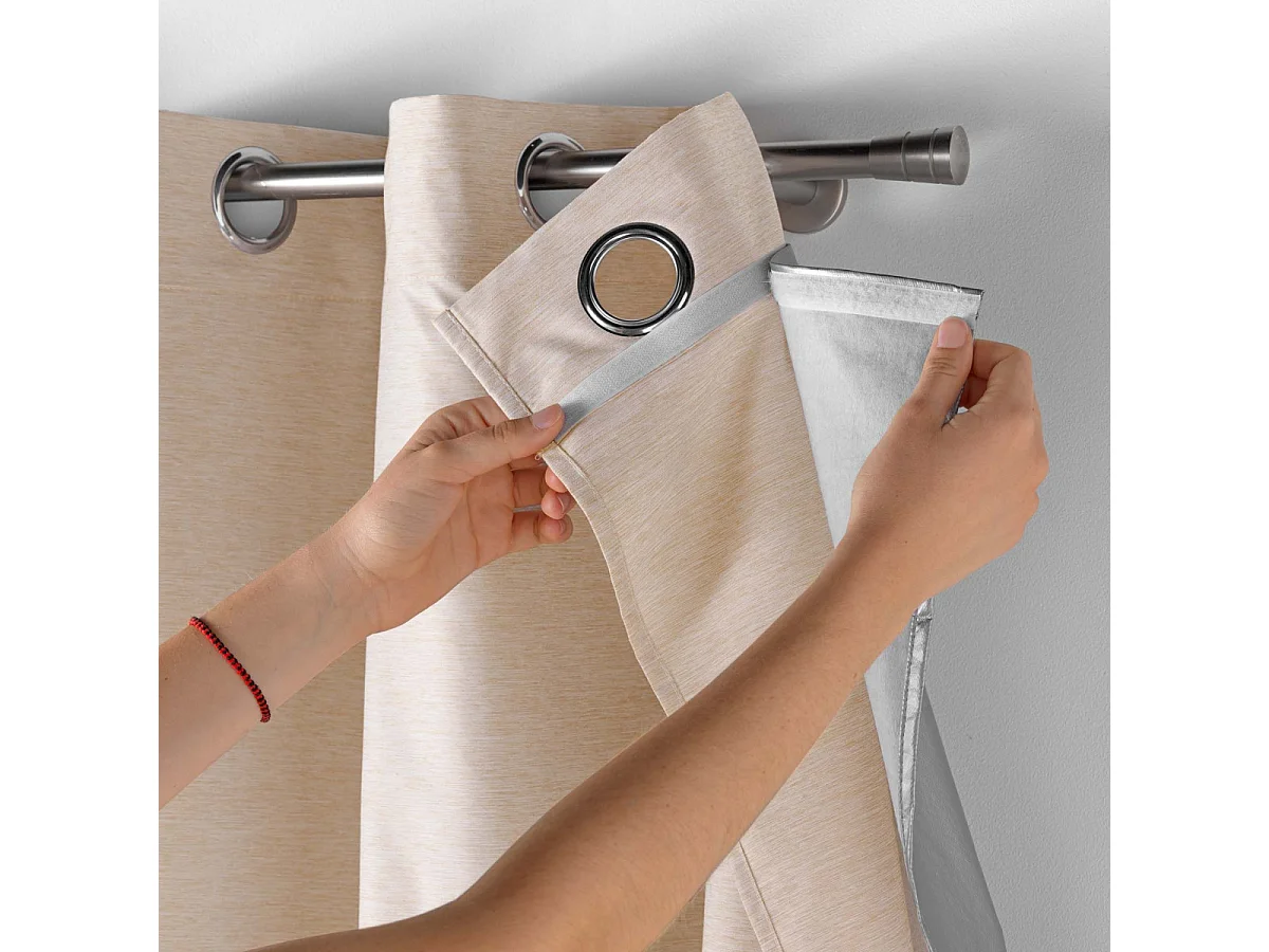 Rideau Occultant Thermique "Coverline" 140x260cm Beige