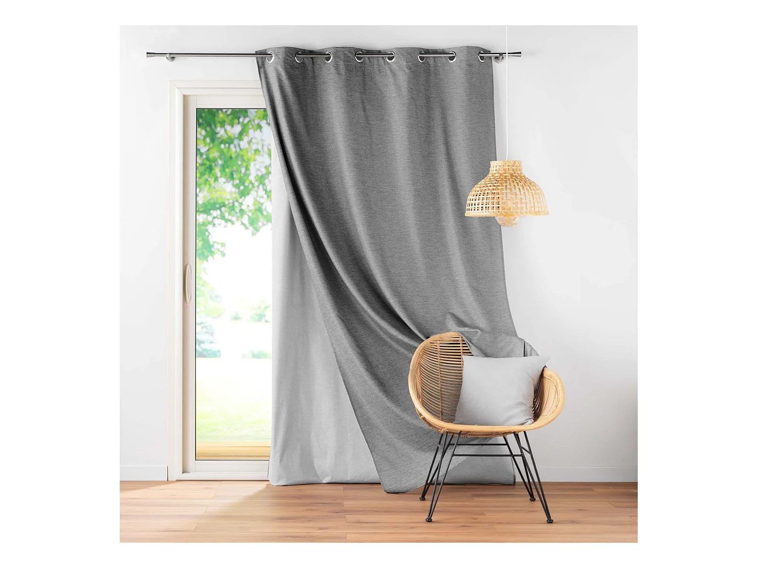 Rideau Occultant Thermique "Coverline" 140x260cm Anthracite