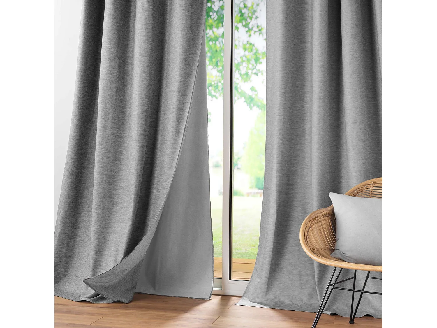 Rideau Occultant Thermique "Coverline" 140x260cm Anthracite