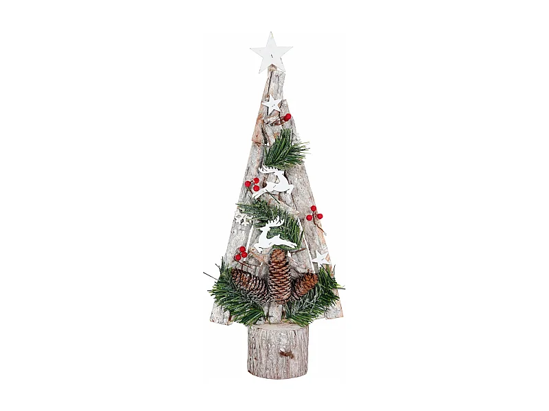 Sapin de noël décoratif bois marron 26 x 12 x 59 cm 04_0008328