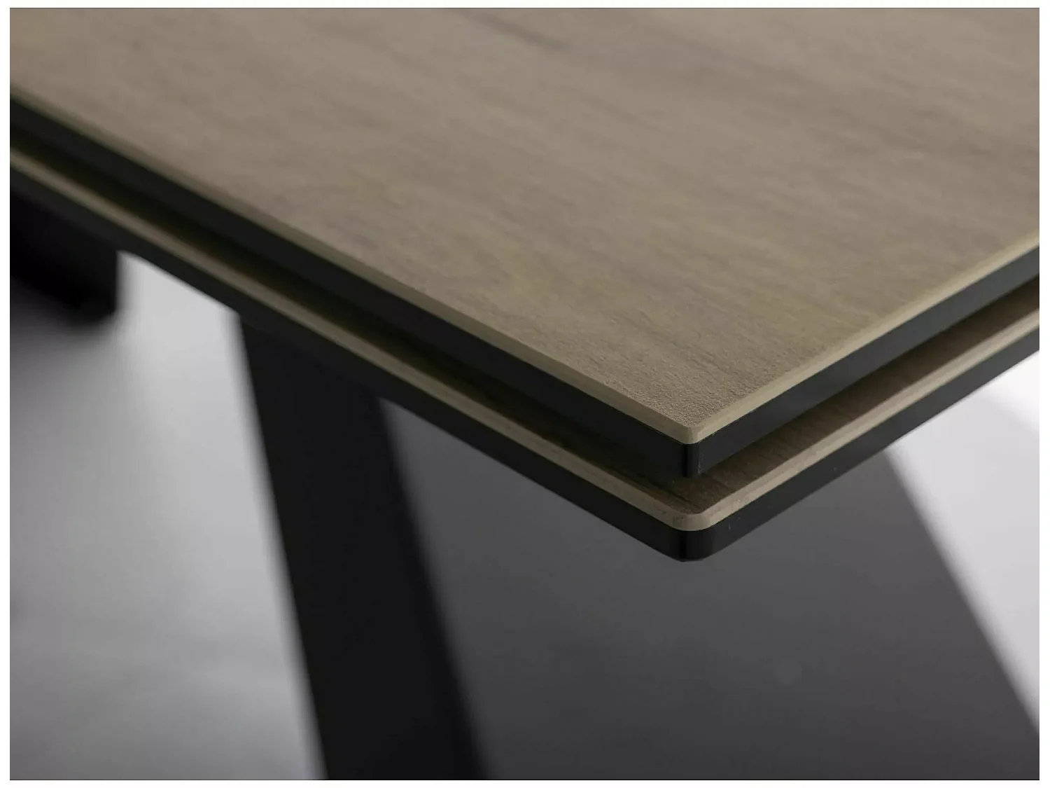 Esstisch  Westin Sabbia (90x160-240)/Keramik/Beige&Schwarz