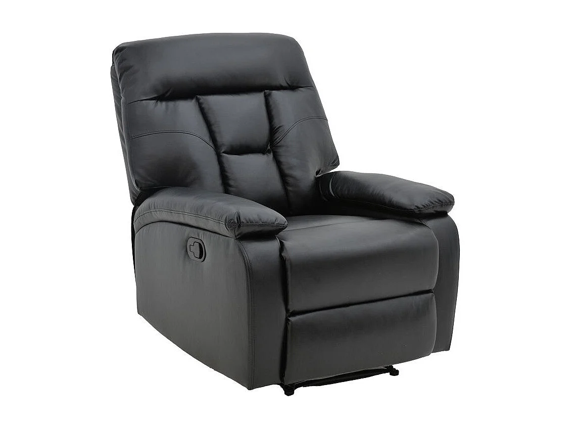 Fauteuil relax cuir noir 80x94x102 cm