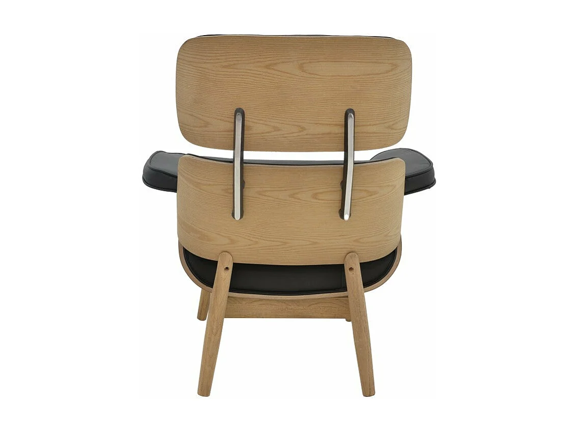 fauteuil cuir bois massif noyer noir 80x80x96,5 cm