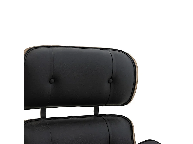 fauteuil cuir bois massif noyer noir 80x80x96,5 cm