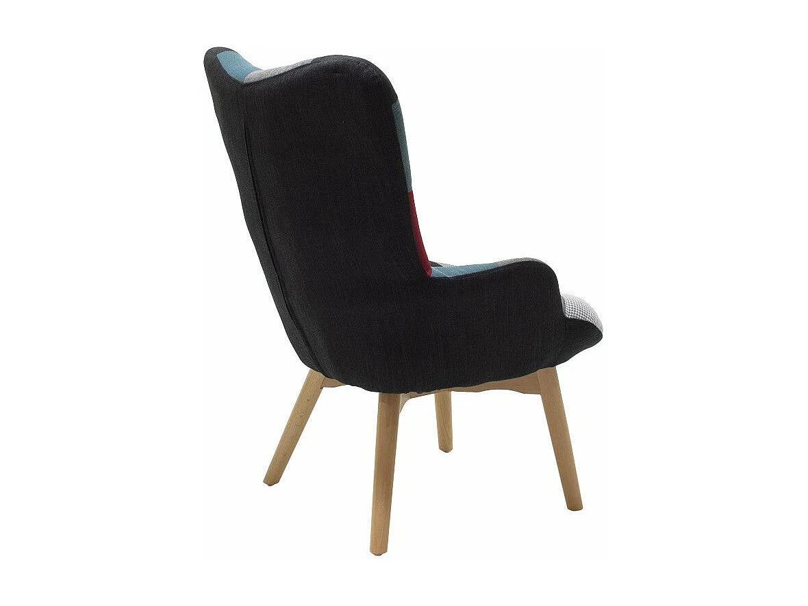 fauteuil patchwork design rétro multicolore
