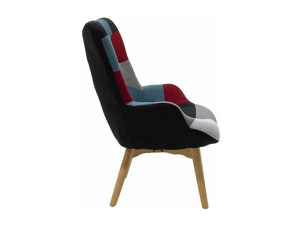 fauteuil patchwork design rétro multicolore