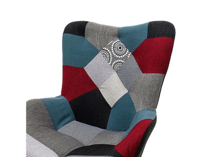 fauteuil patchwork design rétro multicolore
