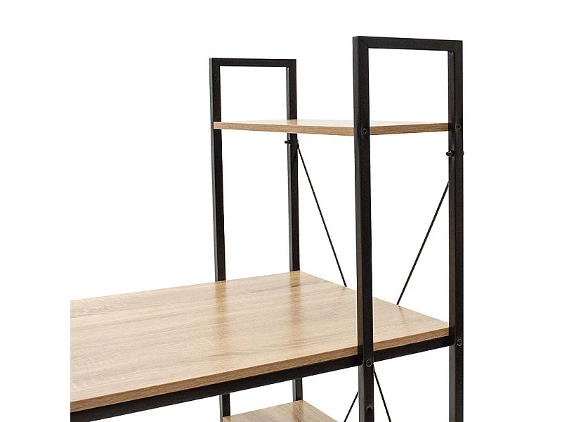 bureau étagère ramus bois naturel-noir 122x64x120c m