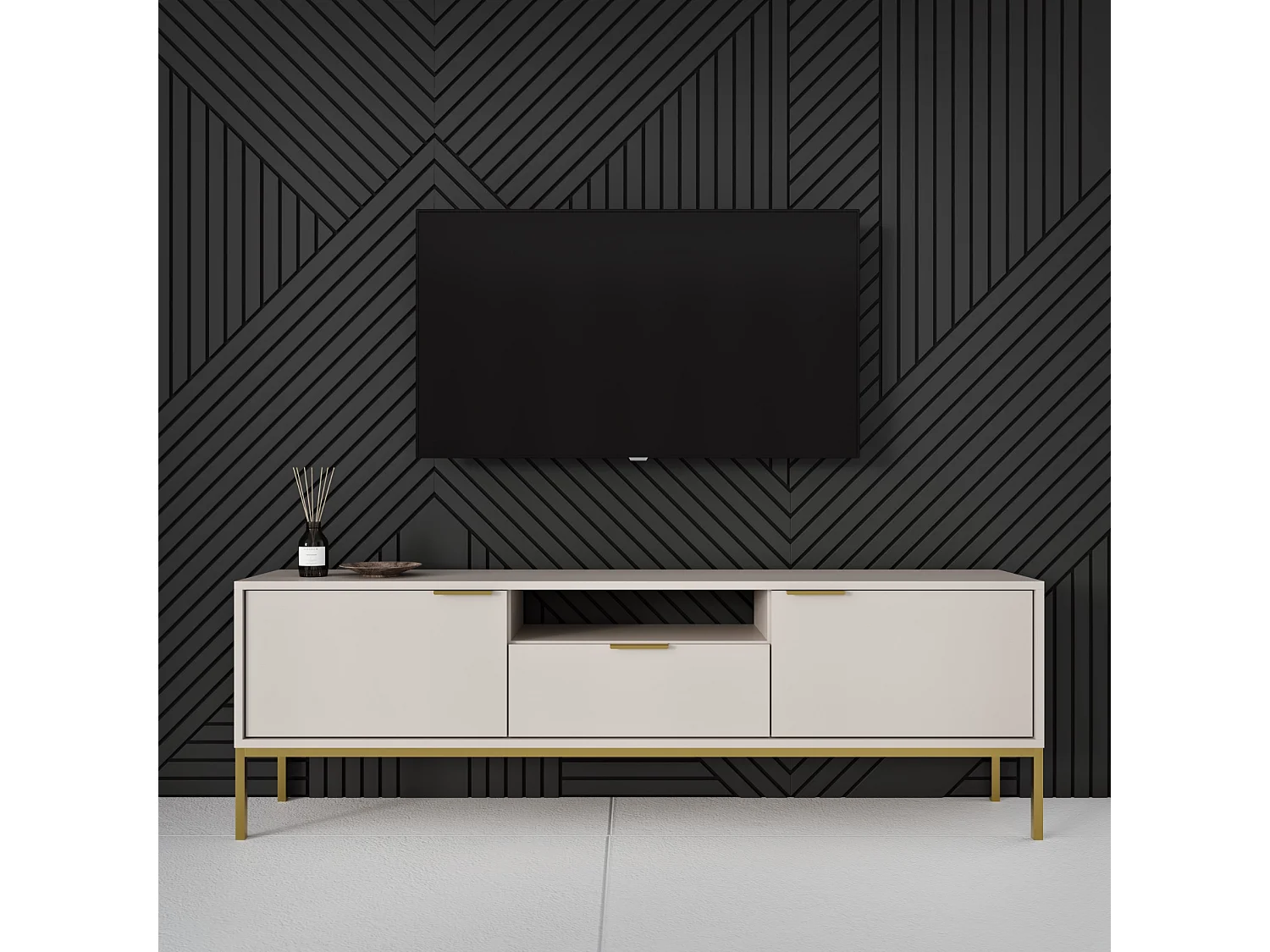 Szafka RTV AUSTIN 135 kaszmir/złota