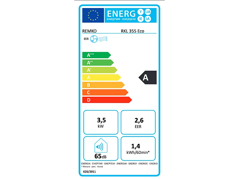 Climatiseur mobile REMKO RKL 355 Eco 3,5kw compatible WIFI