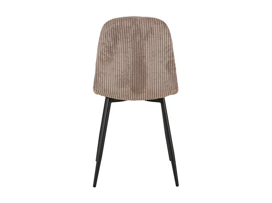 Chaise velours côtelé chocolat pieds métal noir