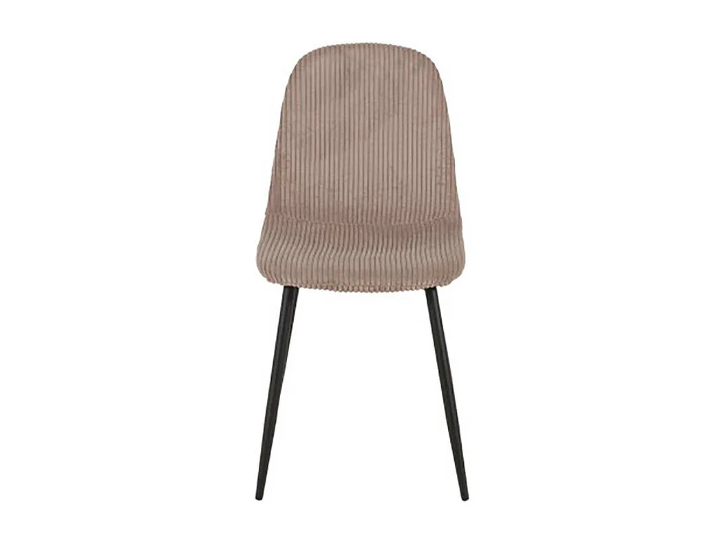 Chaise velours côtelé chocolat pieds métal noir